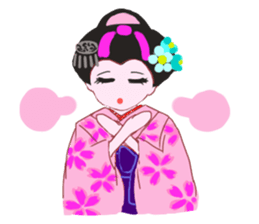 Colorful kimono beautiful Hakama version sticker #15940831