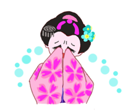 Colorful kimono beautiful Hakama version sticker #15940832