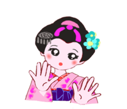Colorful kimono beautiful Hakama version sticker #15940837