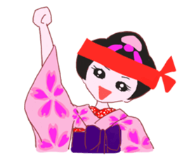 Colorful kimono beautiful Hakama version sticker #15940839