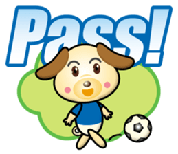 the dog play football sticker #15941122