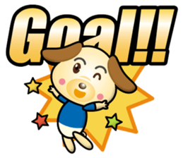 the dog play football sticker #15941125