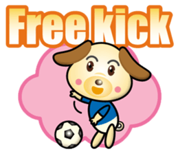 the dog play football sticker #15941126
