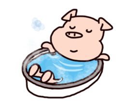 lucky pig and sheep sticker #15944977