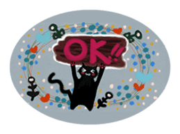 black cat & black rabbit sticker #15947254