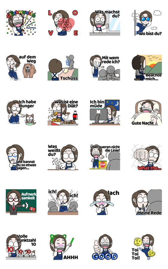 可愛い女の子 Youngmi 2 ドイツ語 Lineスタンプマニア クリエイターズスタンプ 可愛い女の子 Youngmi 2 ドイツ語 Lineスタンプマニア クリエイターズスタンプ