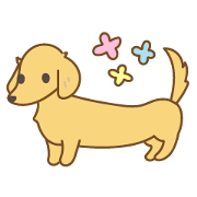 สติ๊กเกอร์ไลน์ Sticker of relax dachshund in spring
