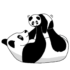 Panda parent and child.