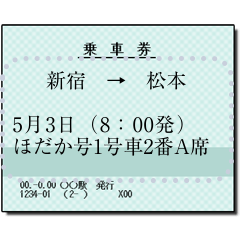 日本の鉄道の切符（メッセージ）