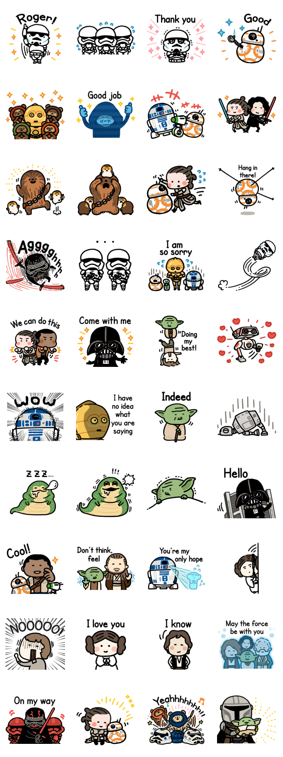 Star Wars ลายเส้น Kanahei สติ๊กเกอร์ไลน์ ของแท้ 100 ลิขสิทธิ์แท้ ไม่มี