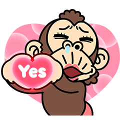 สติ๊กเกอร์ไลน์ Funny Monkey Couple Stickers (for Women)