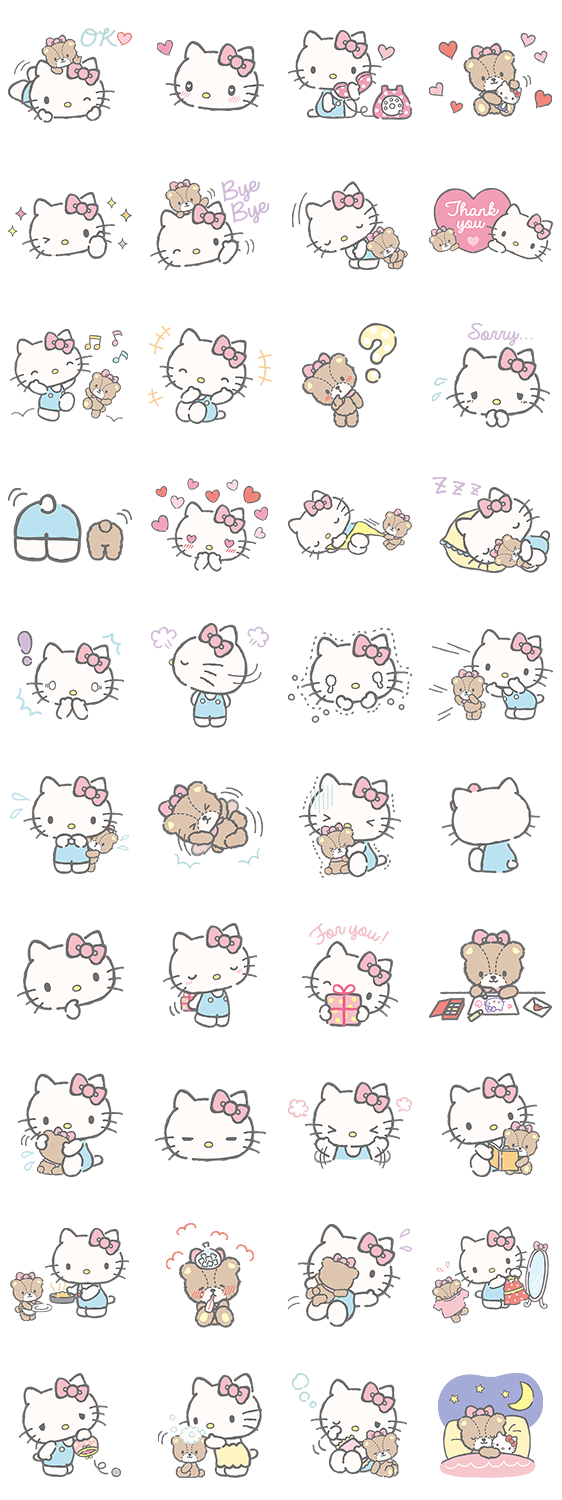 สติ๊กเกอร์ไลน์ Hello Kitty (with Tiny Chum)