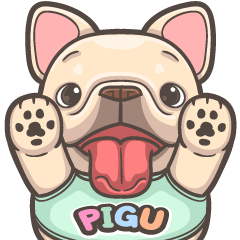 สติ๊กเกอร์ไลน์ French Bulldog-PIGU XX Big Stickers