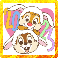 สติ๊กเกอร์ไลน์ Chip 'n' Dale's New Year's Big Stickers