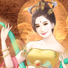 สติ๊กเกอร์ไลน์ Flying Goddess Celebrates the New Year