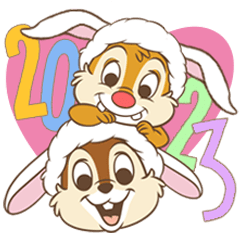 สติ๊กเกอร์ไลน์ Chip 'n' Dale's New Year's Big Stickers