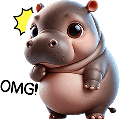 สติ๊กเกอร์ไลน์ Moo Dang Little Hippo (ENG)