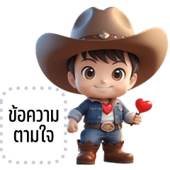 สติ๊กเกอร์ไลน์ เปลี่ยนข้อความตามใจ: คาวบอย จอมซ่าส์