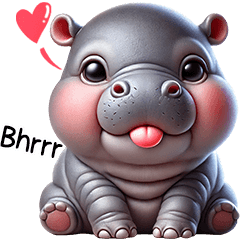 สติ๊กเกอร์ไลน์ Moo Dang Hippo TuaTueng V.2 (ENG)