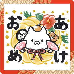 Penguin and Cat Days New Year's Stickers