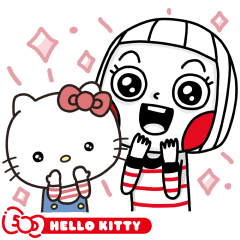 สติ๊กเกอร์ไลน์ Hello Kitty 50th Anniversary x Ms Big