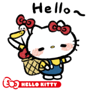 สติ๊กเกอร์ไลน์ Hello Kitty 50th x The Annoying Duck