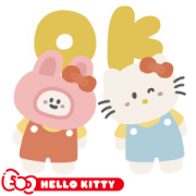 สติ๊กเกอร์ไลน์ Hello Kitty 50th x 87 rabbit