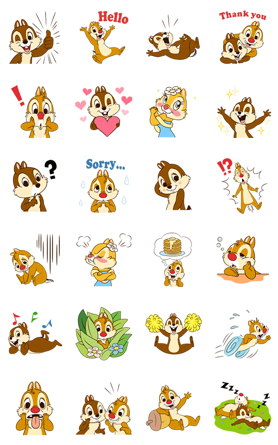 สติ๊กเกอร์ไลน์ Chip &#39;n&#39; Dale Animated Stickers