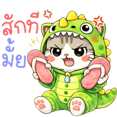 Tabby cat dinosaur everyday use. 3_25