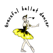 สติ๊กเกอร์ไลน์ Ballet girl casual Sticker