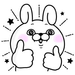 สติ๊กเกอร์ไลน์ Rabbit100% Polite Stickers