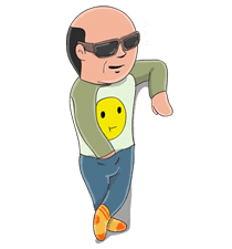 Mr. Baldy sticker #1631