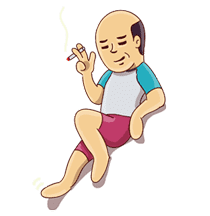 Mr. Baldy sticker #1643