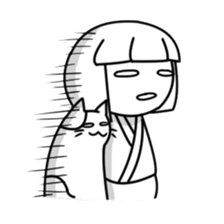 Umeko and cat sticker #60698