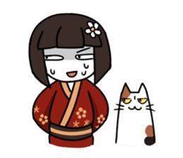Umeko and cat sticker #60725