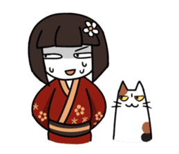 Umeko and cat sticker #60725