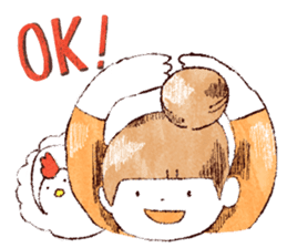 Japanese girl Yumemi and friends sticker #65055