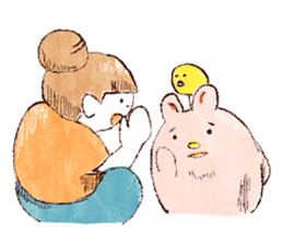 Japanese girl Yumemi and friends sticker #65072