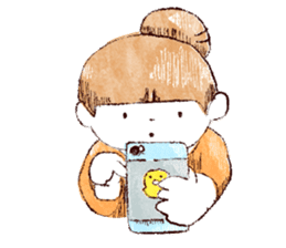 Japanese girl Yumemi and friends sticker #65089