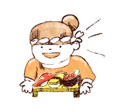 Japanese girl Yumemi and friends sticker #65093