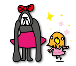 Girls of bird and gorilla. sticker #69335