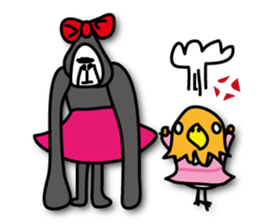Girls of bird and gorilla. sticker #69336
