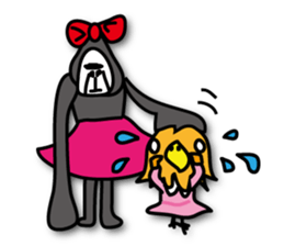 Girls of bird and gorilla. sticker #69337