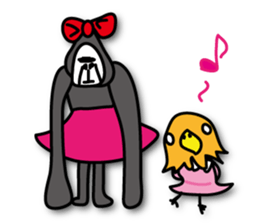 Girls of bird and gorilla. sticker #69338