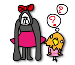 Girls of bird and gorilla. sticker #69339