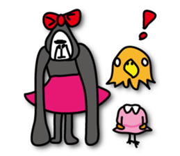Girls of bird and gorilla. sticker #69340