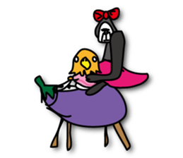 Girls of bird and gorilla. sticker #69341