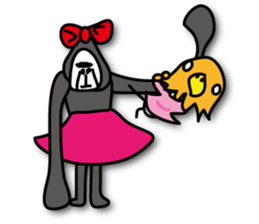 Girls of bird and gorilla. sticker #69342