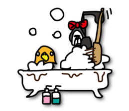 Girls of bird and gorilla. sticker #69343