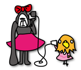Girls of bird and gorilla. sticker #69346